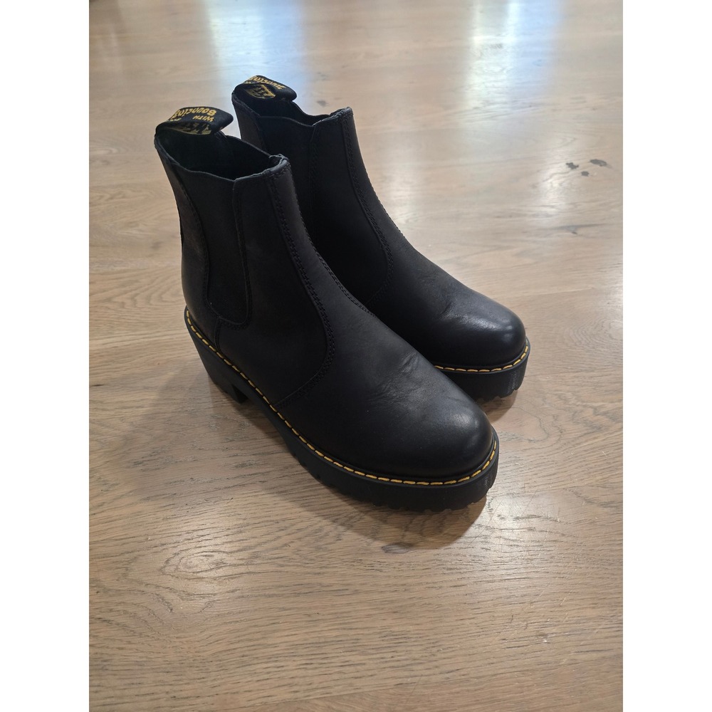 Dr. Martens Rometty Black Leather Platform Chelsea Boots Womens 7 US 38 EU